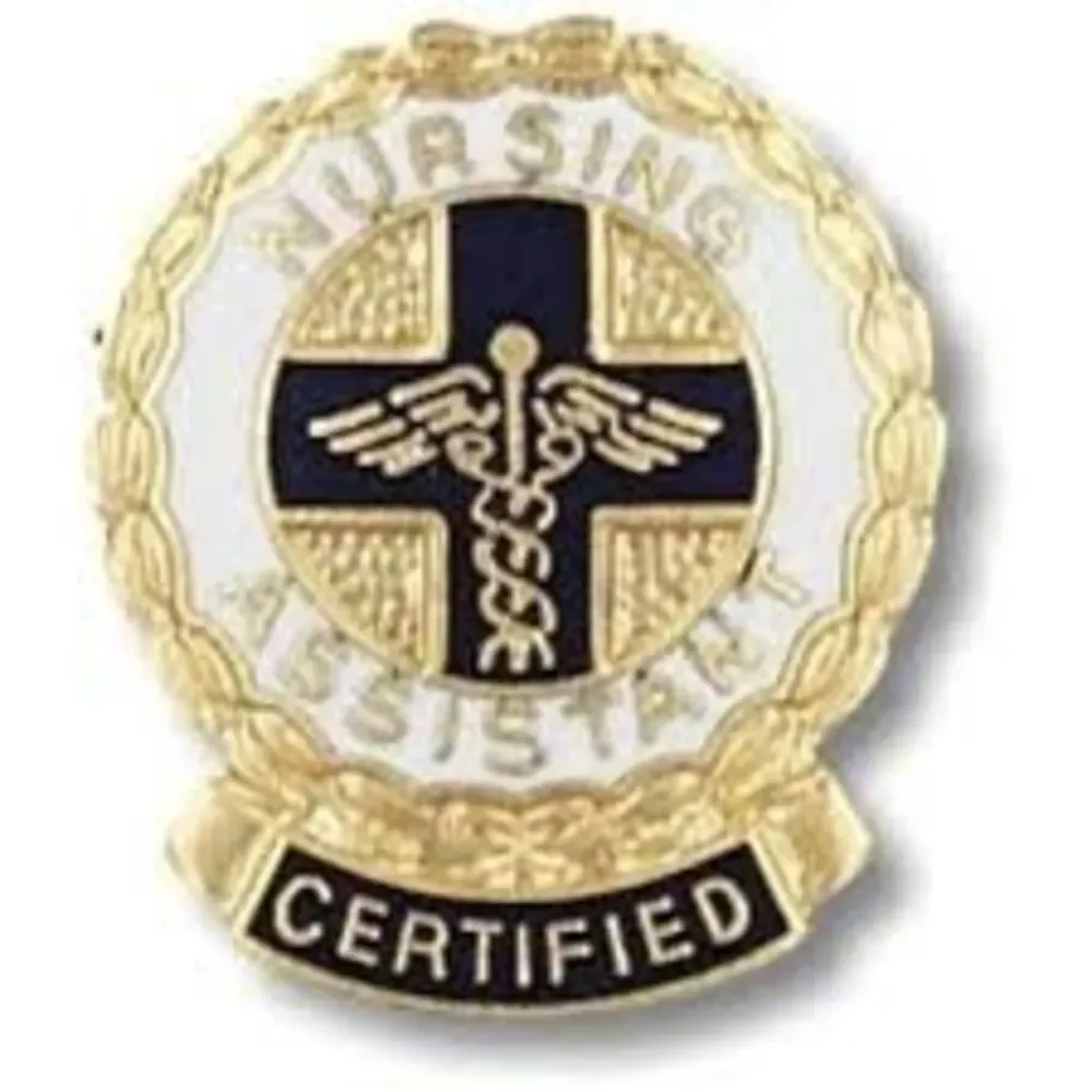 Vintage Certified Nursing Assistant CNA Enamel Lapel Pin 1977 Gold Tone